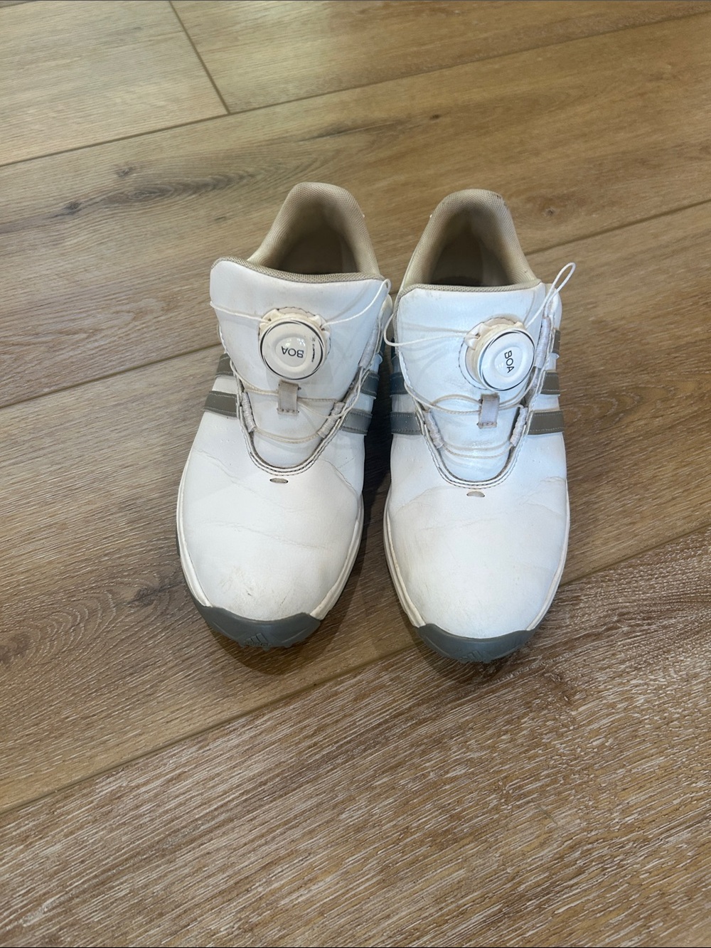 adidas White Athletic Golf Shoes with BOA Closure